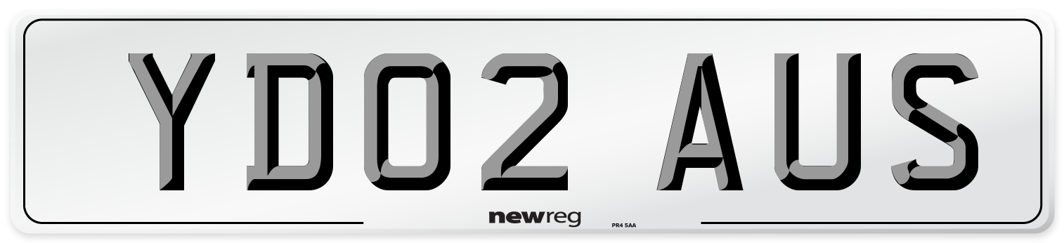 YD02 AUS Number Plate from New Reg